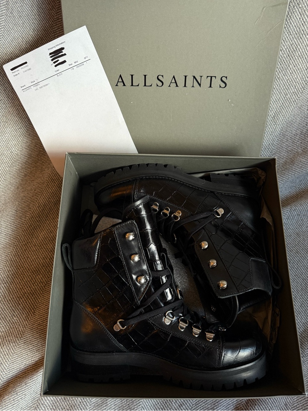 AllSaints Franca Lace Up Boots NEW WITH TAGS🖤make me an offer!!